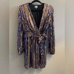 Sequin Wrap Dress